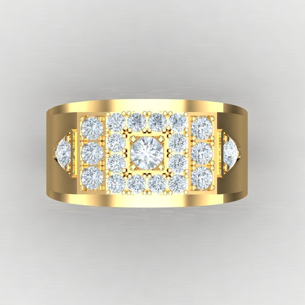 Top Diamond Men Ring STL 3DM 2MR018 3D model_10