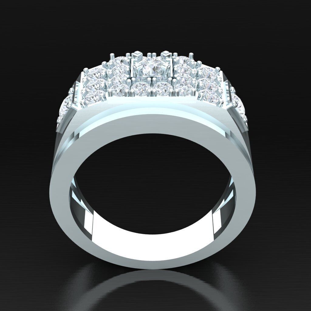 Top Diamond Men Ring STL 3DM 2MR018 3D model_5