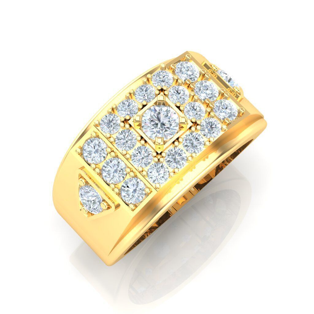 Top Diamond Men Ring STL 3DM 2MR018 3D model_18