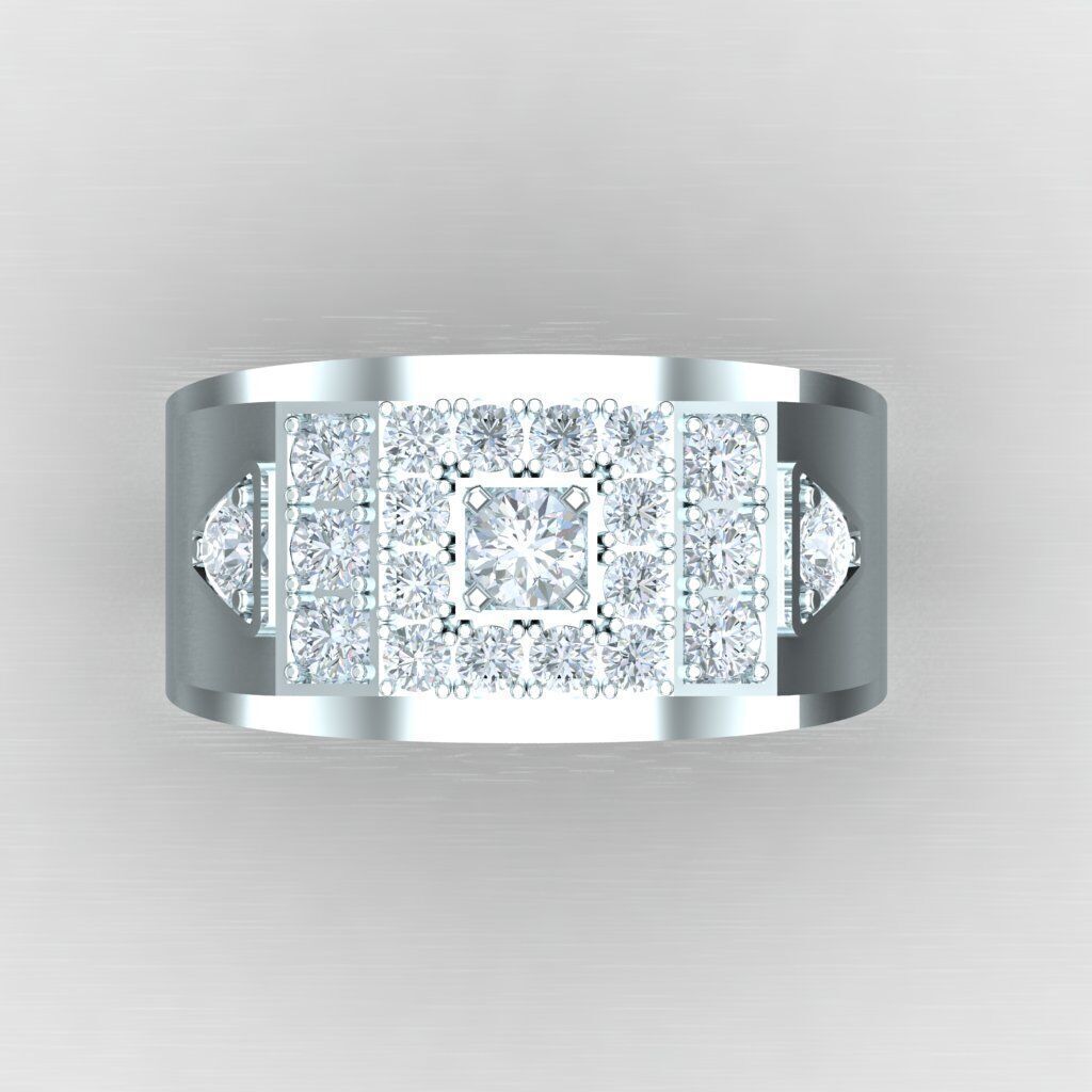 Top Diamond Men Ring STL 3DM 2MR018 3D model_9