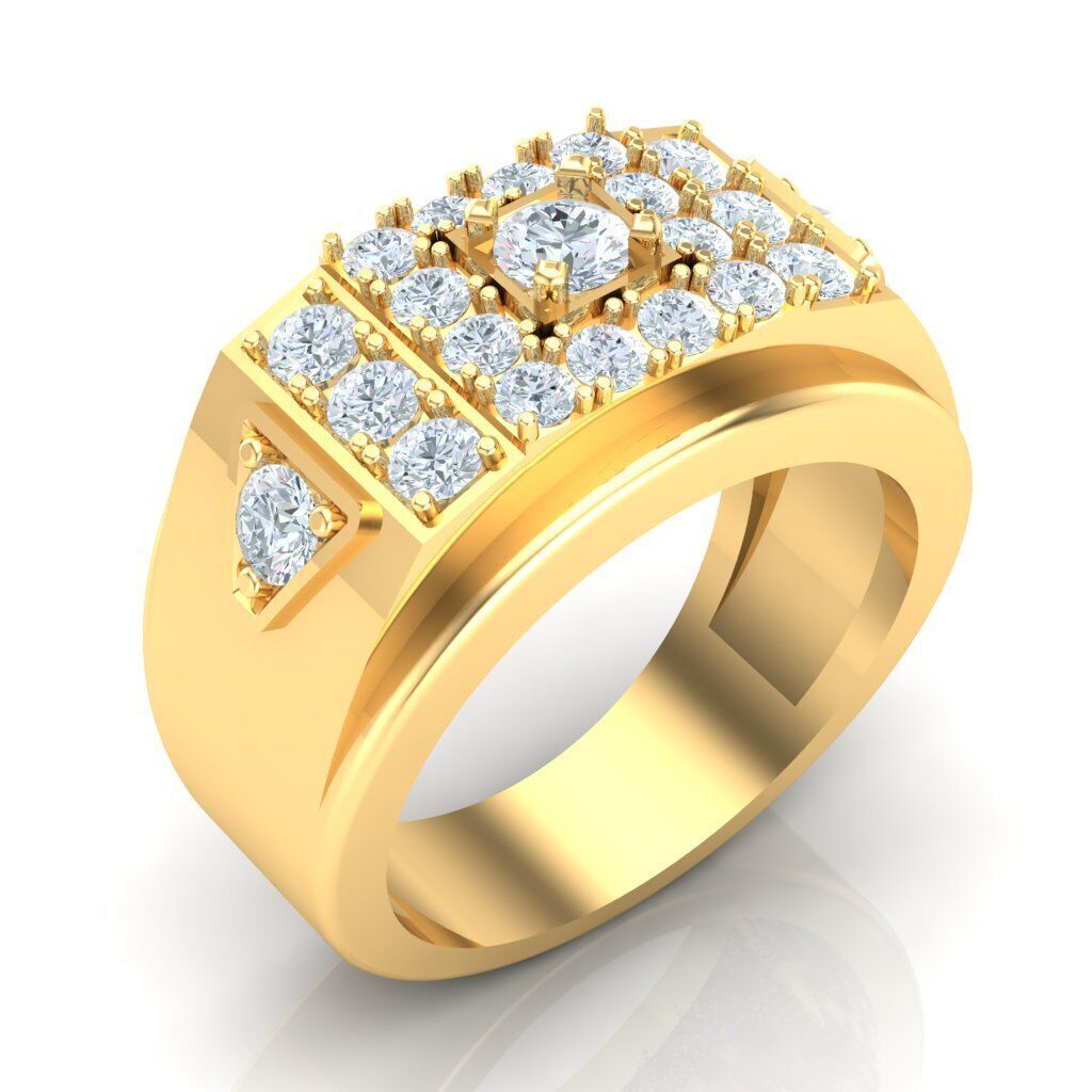 Top Diamond Men Ring STL 3DM 2MR018 3D model_14