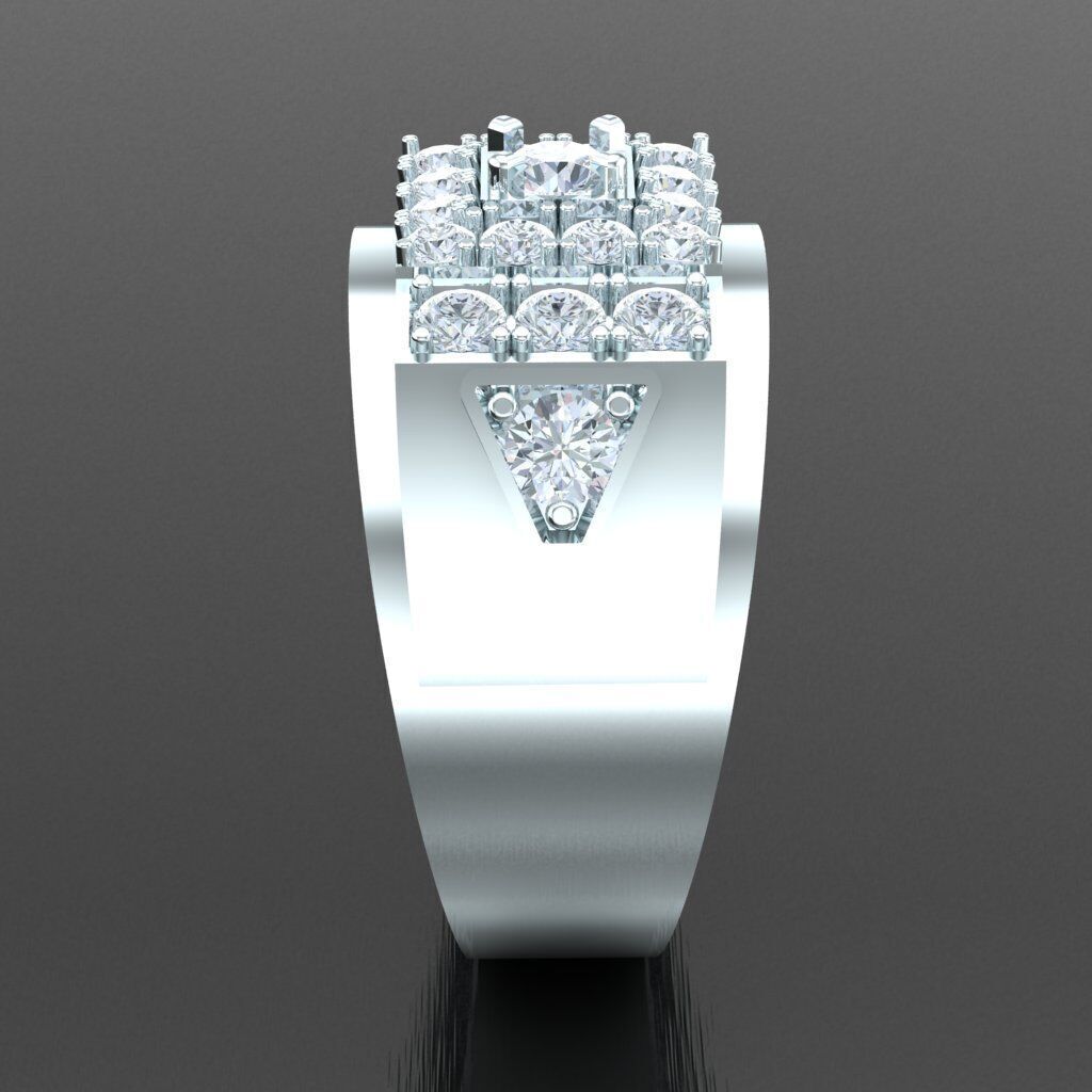 Top Diamond Men Ring STL 3DM 2MR018 3D model_12