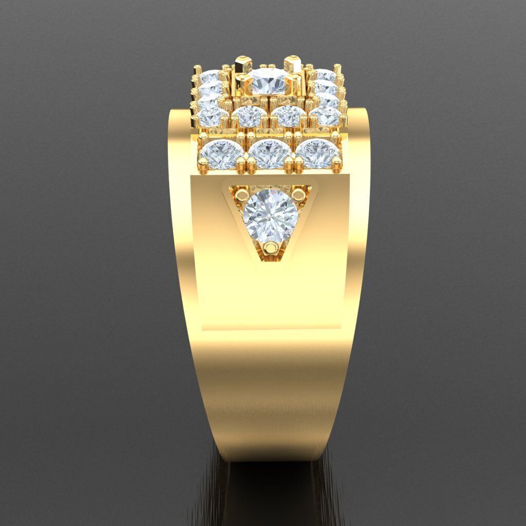 Top Diamond Men Ring STL 3DM 2MR018 3D model_13