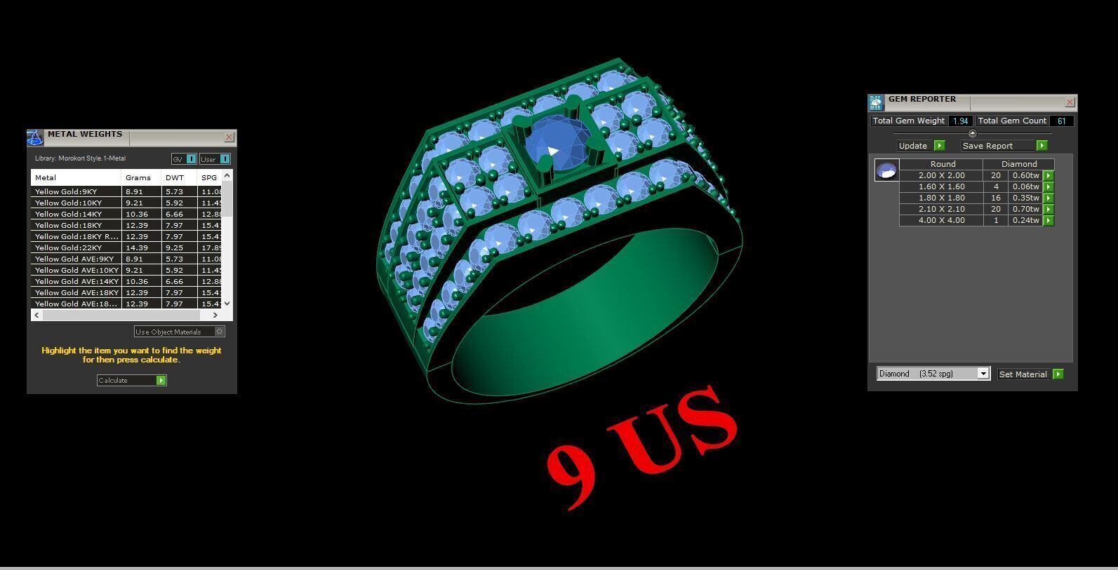 Top Diamond Men Ring STL 3DM 2MR011 3D model_2