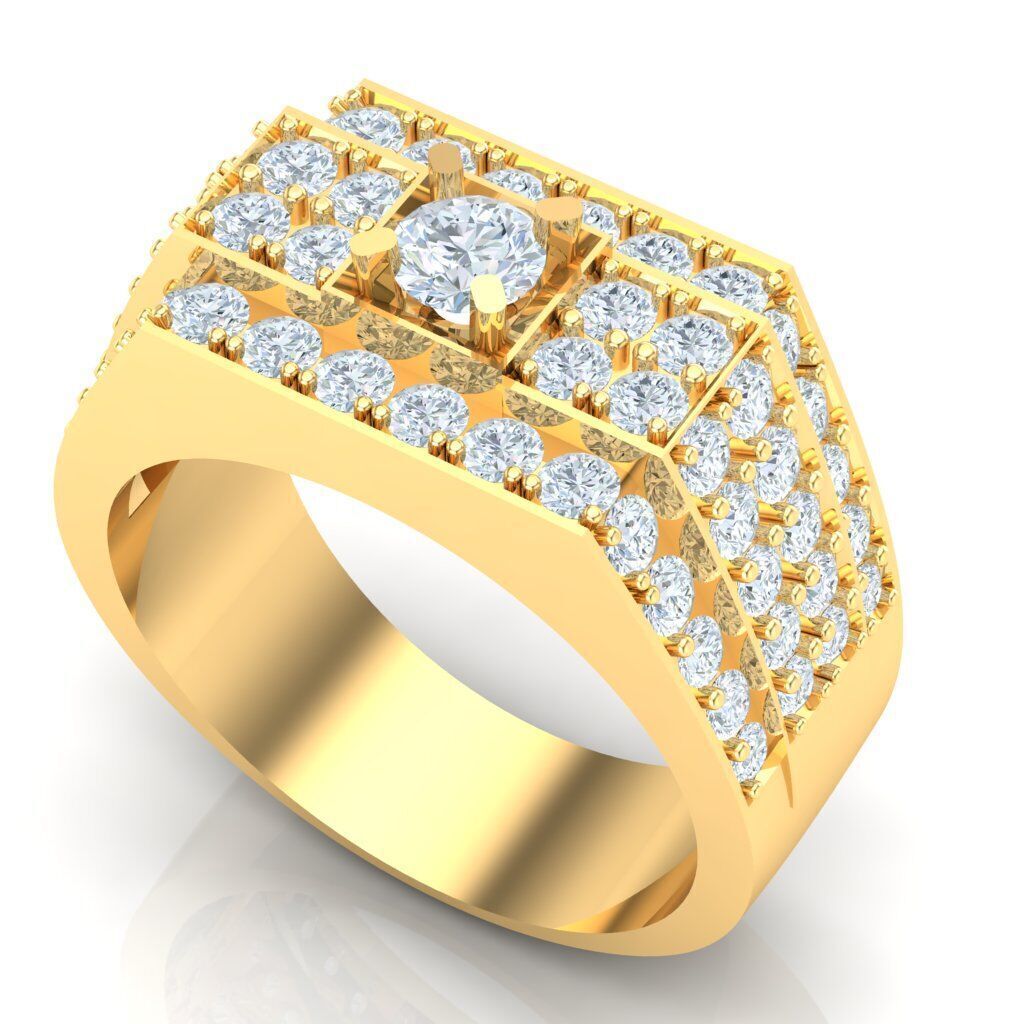 Top Diamond Men Ring STL 3DM 2MR011 3D model_21