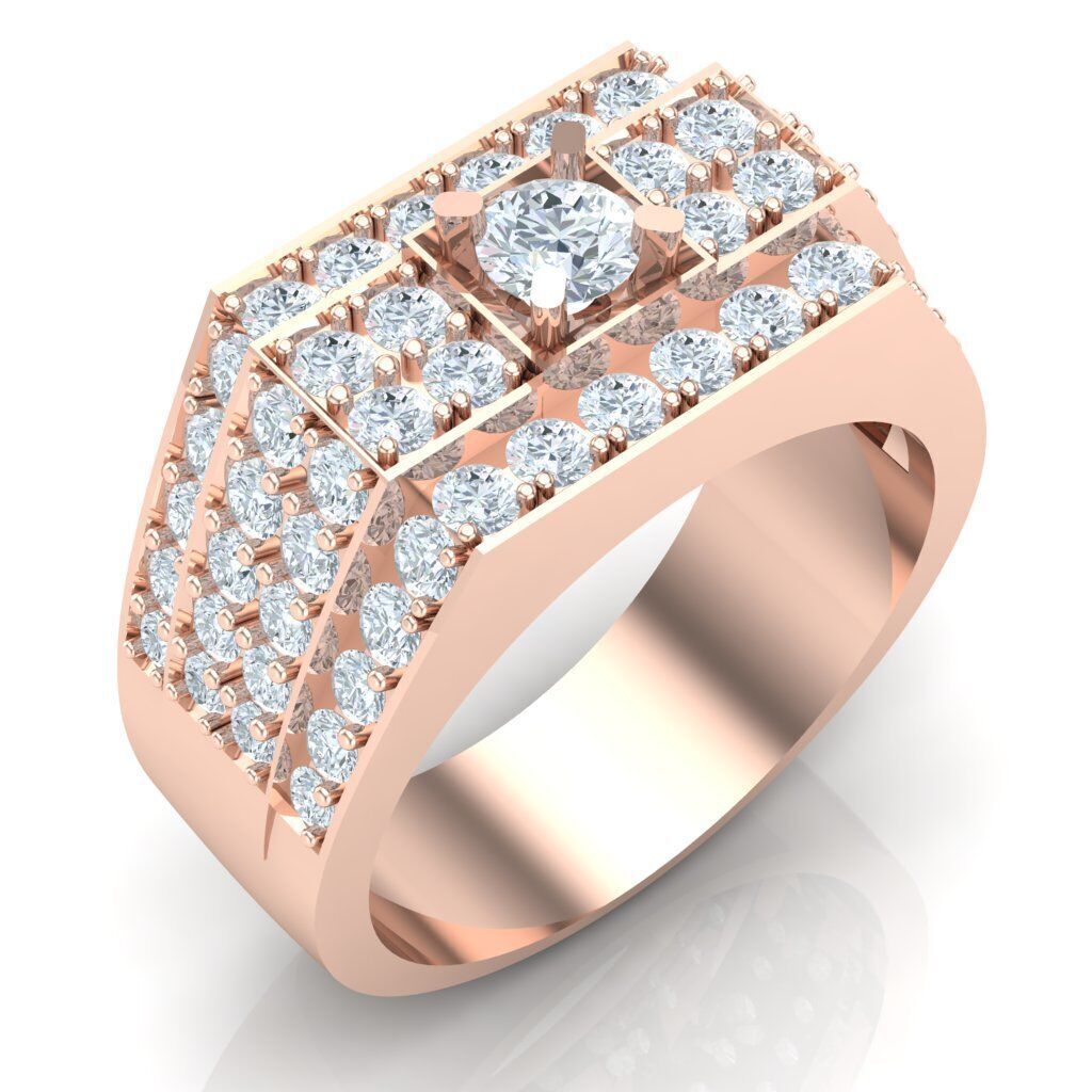 Top Diamond Men Ring STL 3DM 2MR011 3D model_14