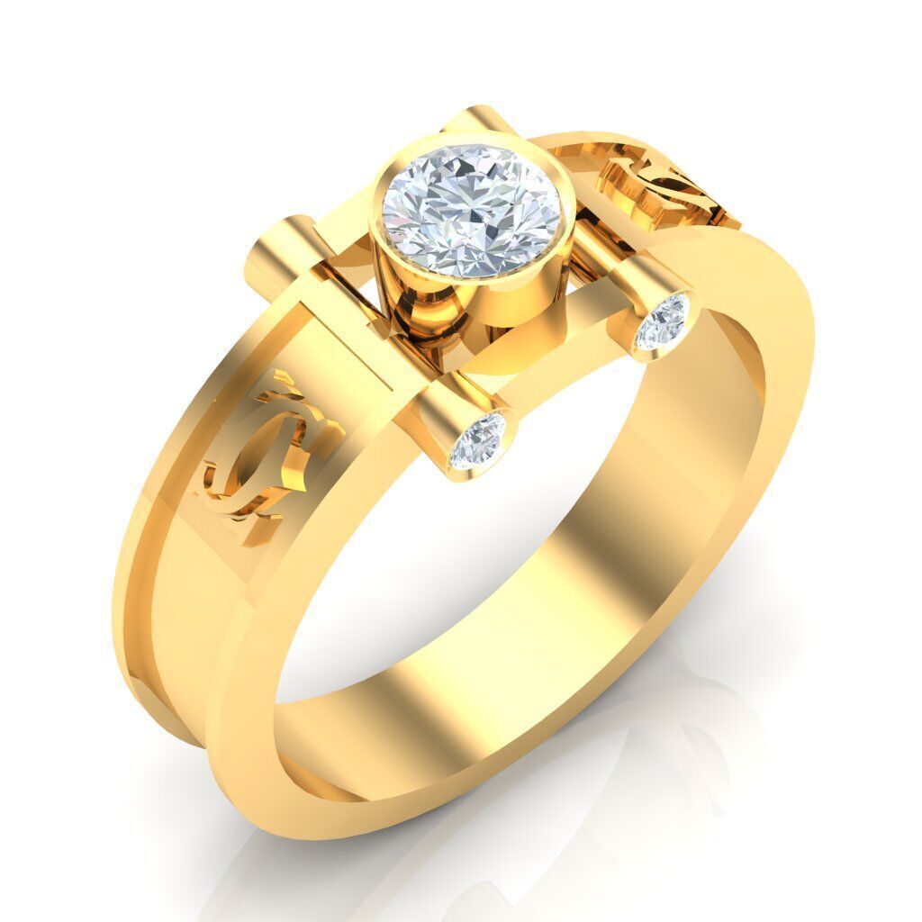 Top Diamond Men Ring STL 3DM 2MR010 3D model_14