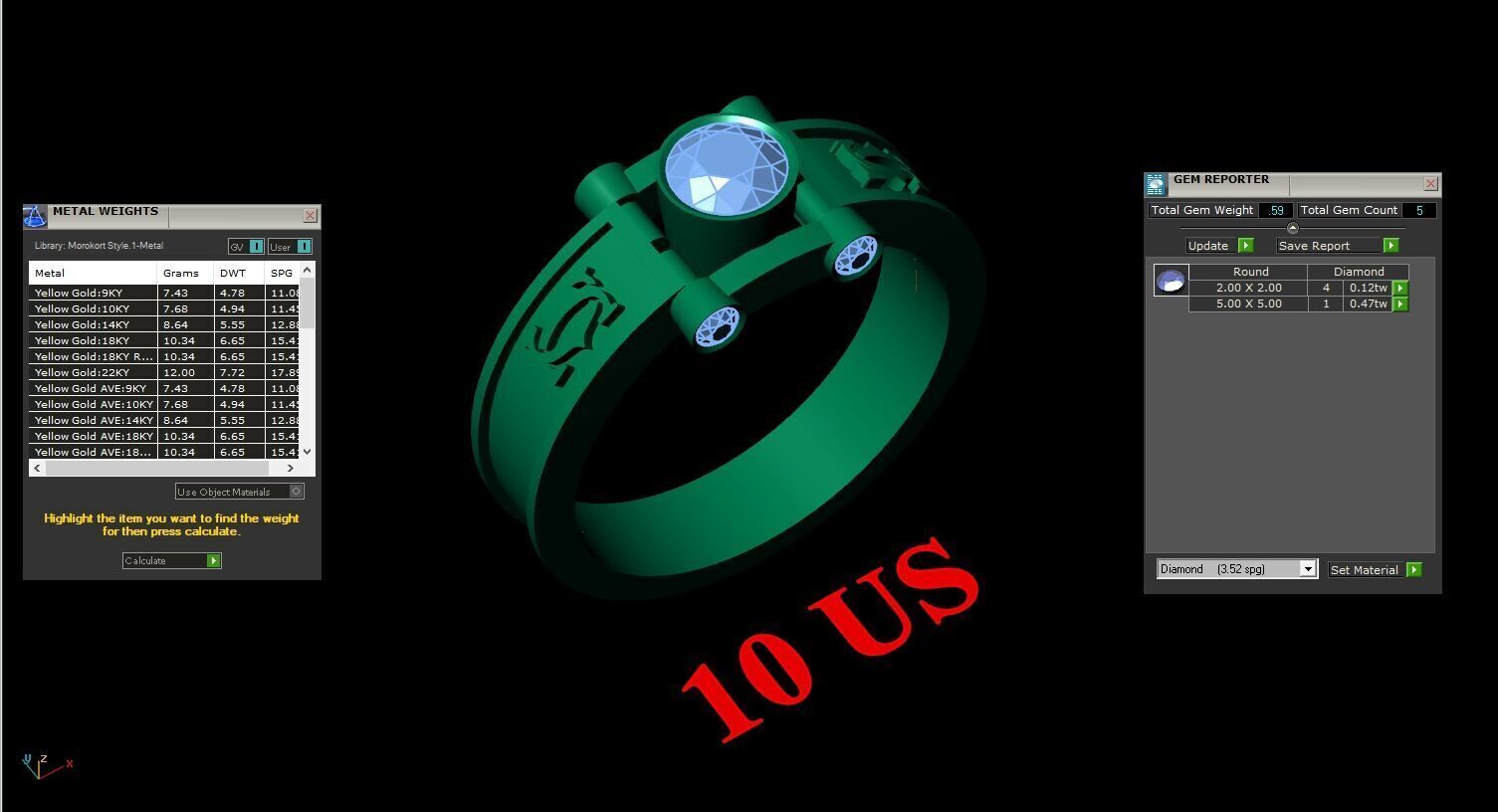 Top Diamond Men Ring STL 3DM 2MR010 3D model_2