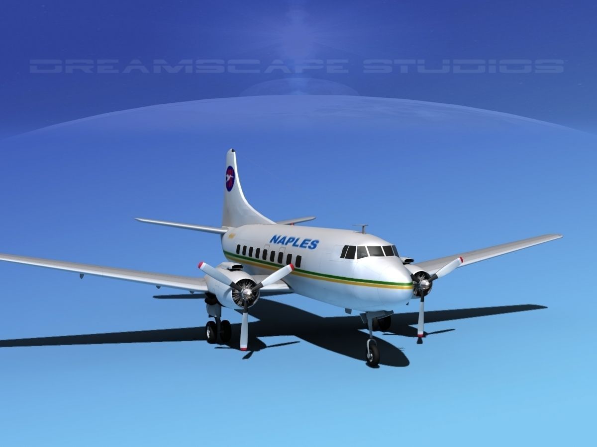 Martin 202 Naples Airlines 3D model_2