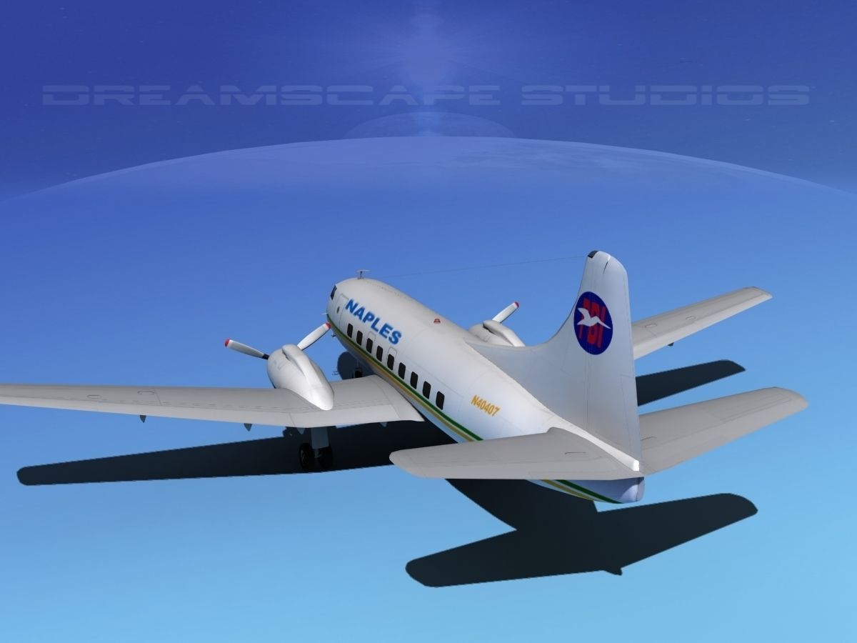 Martin 202 Naples Airlines 3D model_5