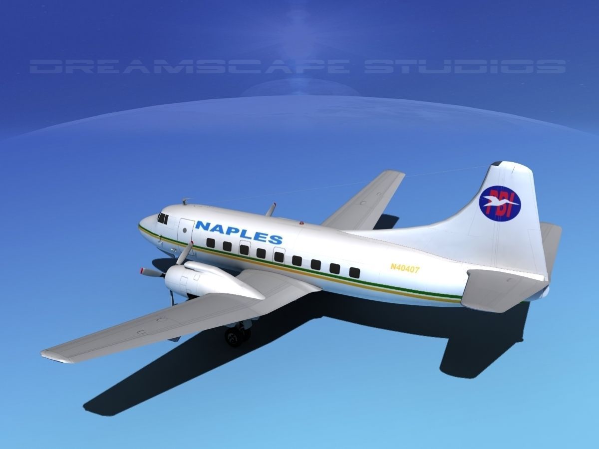 Martin 202 Naples Airlines 3D model_9