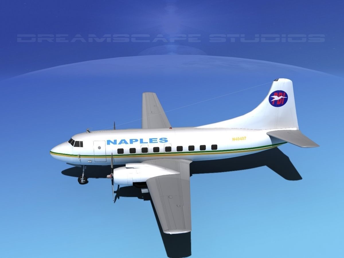 Martin 202 Naples Airlines 3D model_11