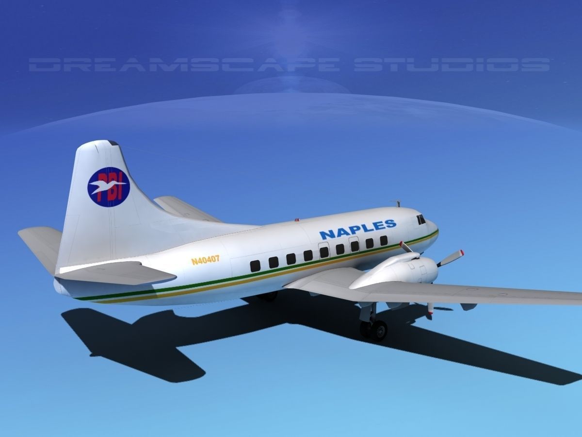 Martin 202 Naples Airlines 3D model_6