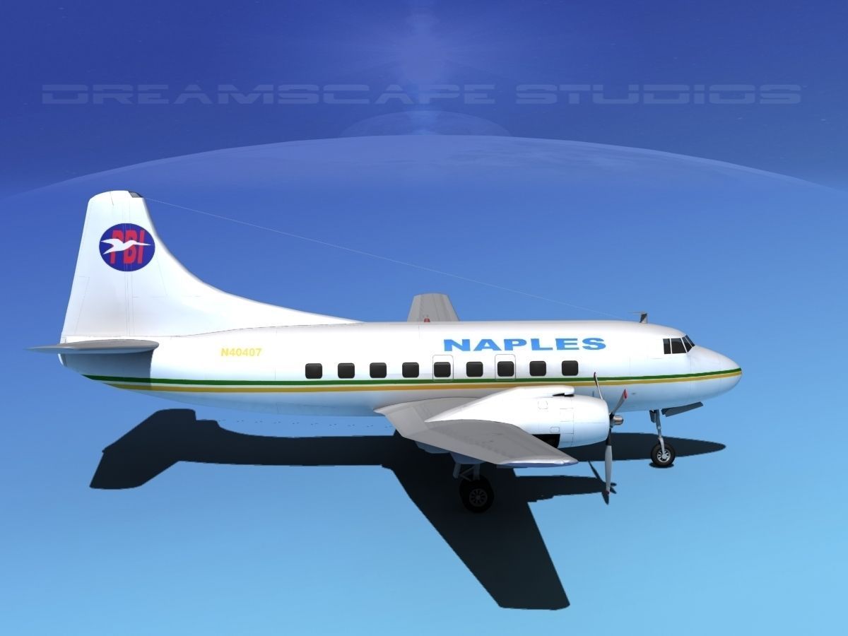 Martin 202 Naples Airlines 3D model_10