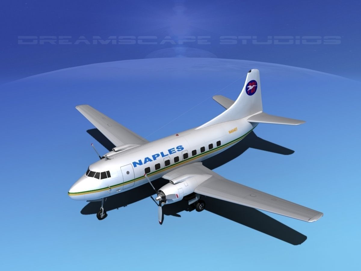 Martin 202 Naples Airlines 3D model_8