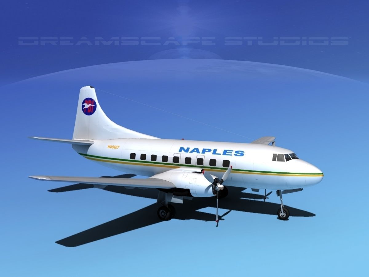 Martin 202 Naples Airlines 3D model_3