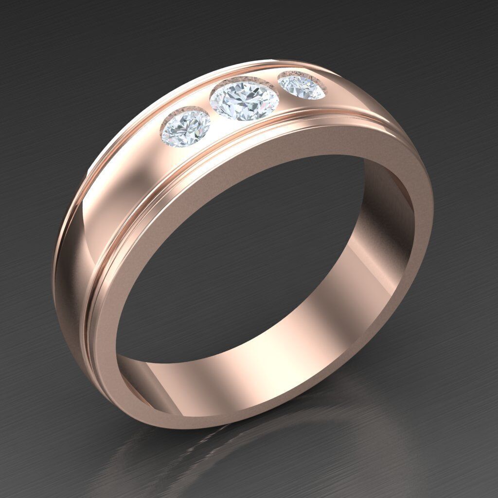 Man Ring New Design 3MR070 3D model_1