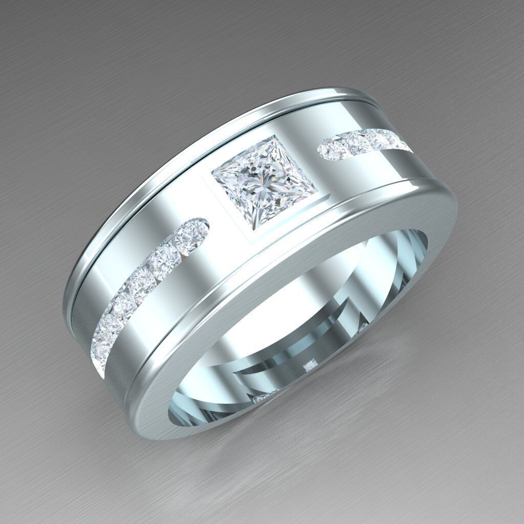 Top Diamond Men Ring STL 3DM 2MR007 3D model_11