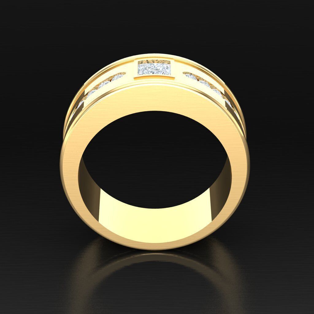 Top Diamond Men Ring STL 3DM 2MR007 3D model_6