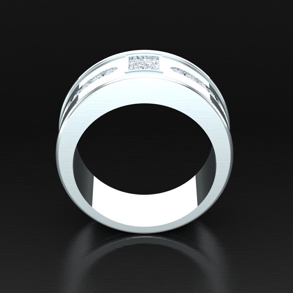 Top Diamond Men Ring STL 3DM 2MR007 3D model_5