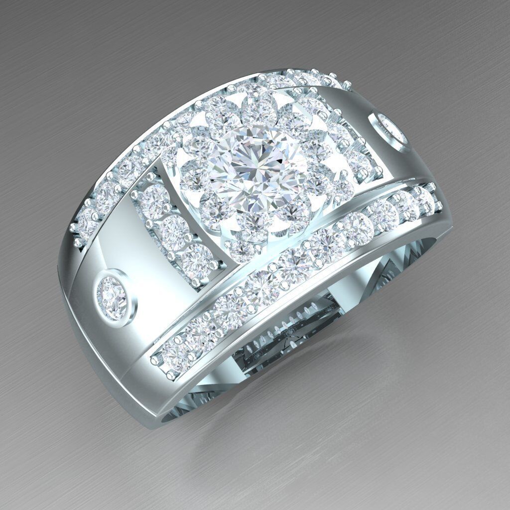 Top Diamond Men Ring STL 3DM 2MR006 3D model_12