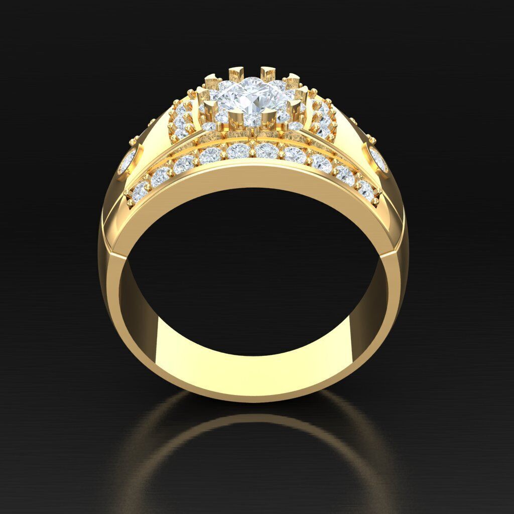 Top Diamond Men Ring STL 3DM 2MR006 3D model_6