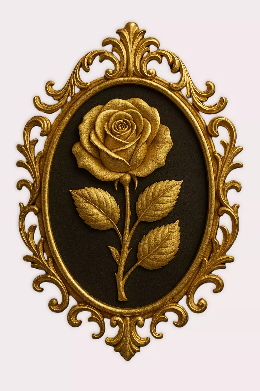 Baroque Rose Relief 3D print model