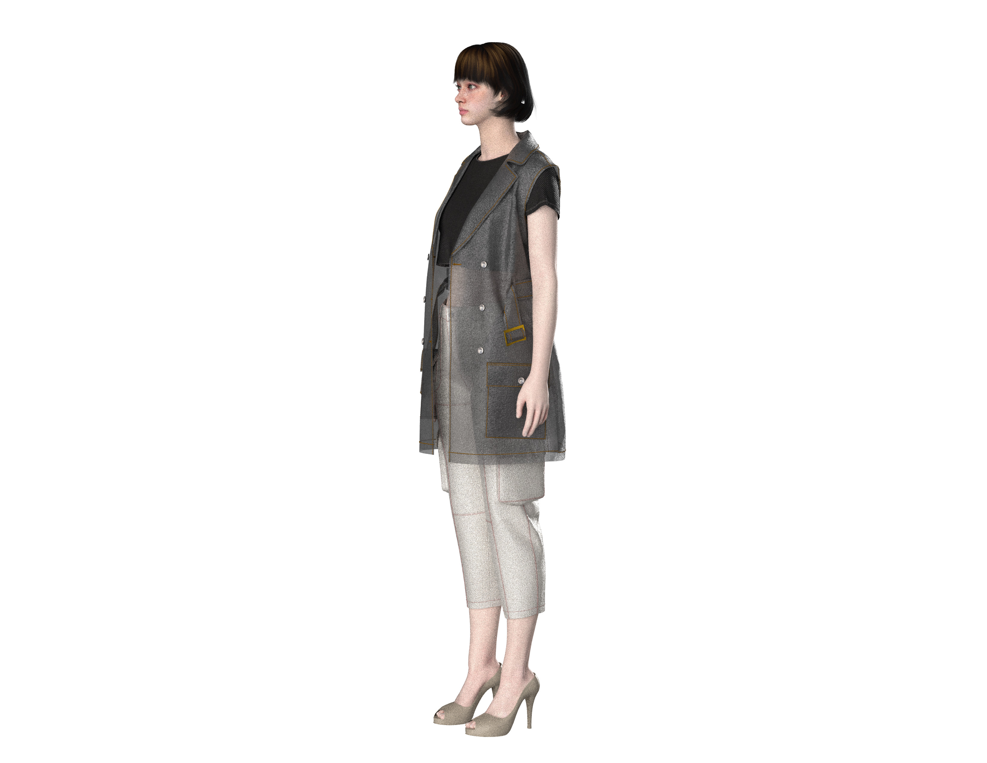 95 coat set for women 3D print model_7