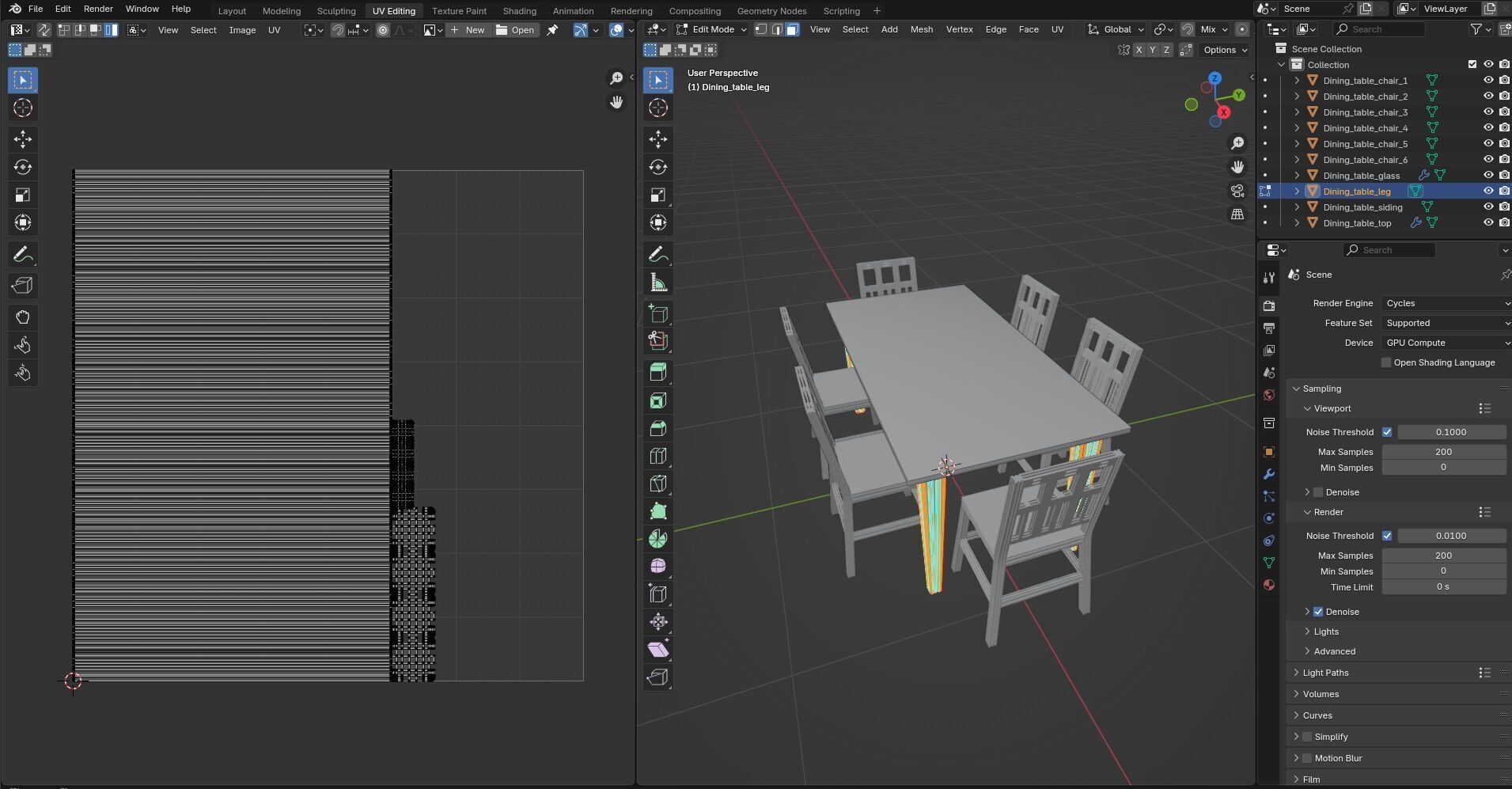 Dining set CG1 3D model_13