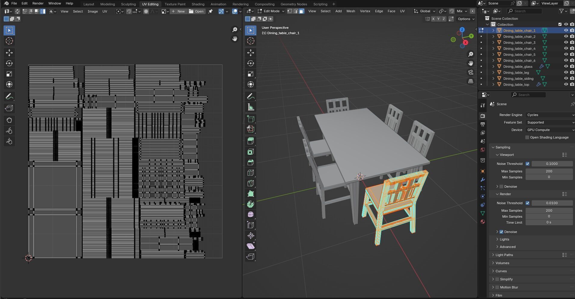 Dining set CG1 3D model_12