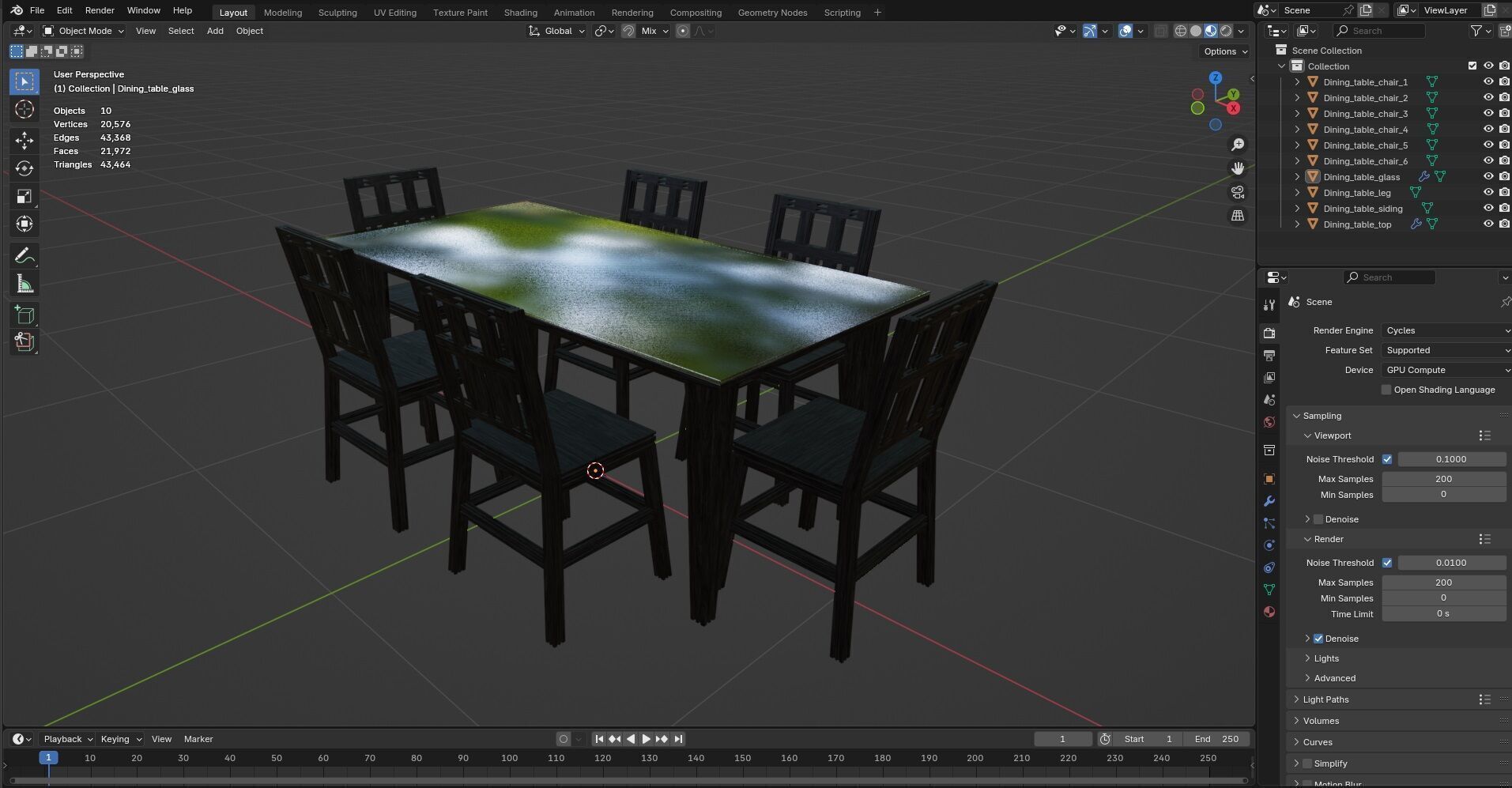 Dining set CG1 3D model_11
