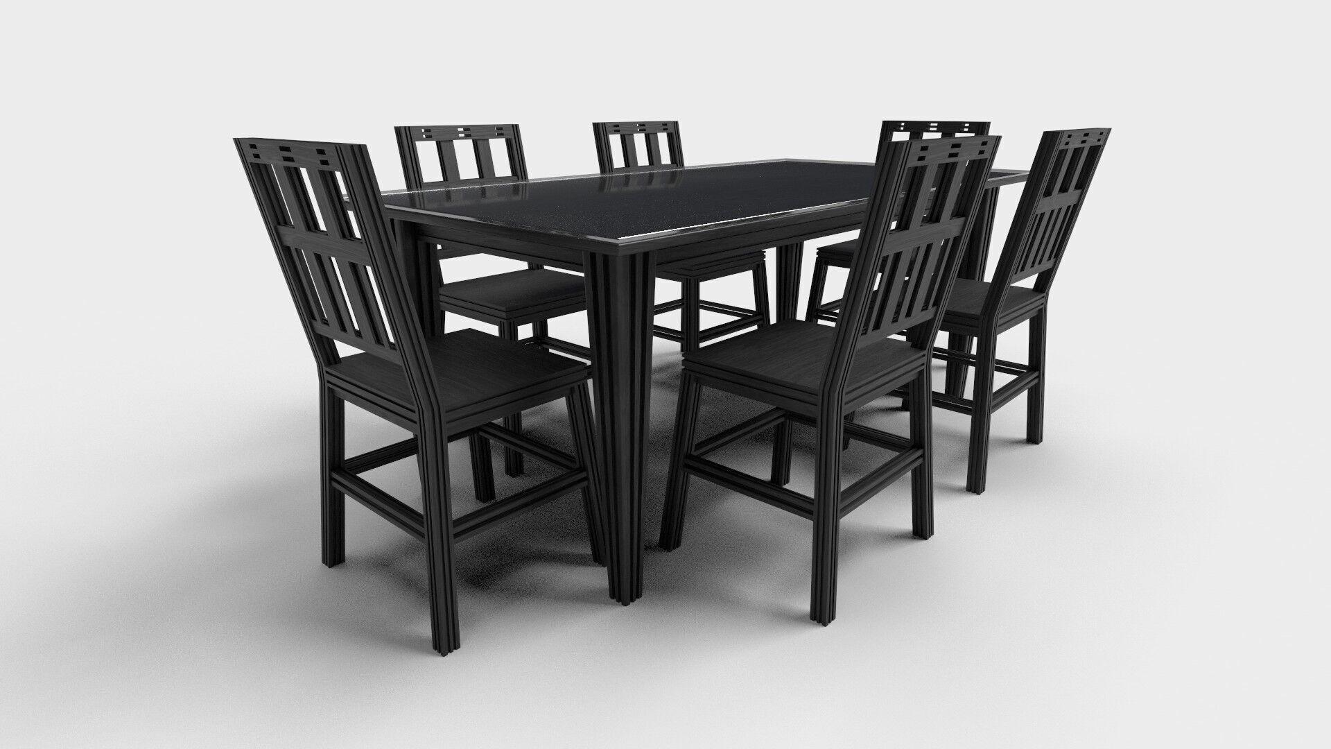 Dining set CG1 3D model_4