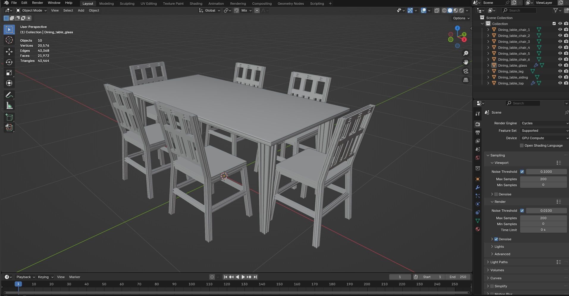 Dining set CG1 3D model_10