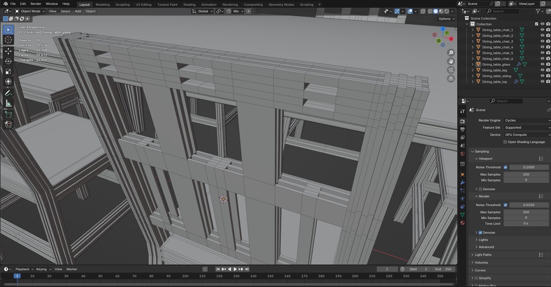 Dining set CG1 3D model_8