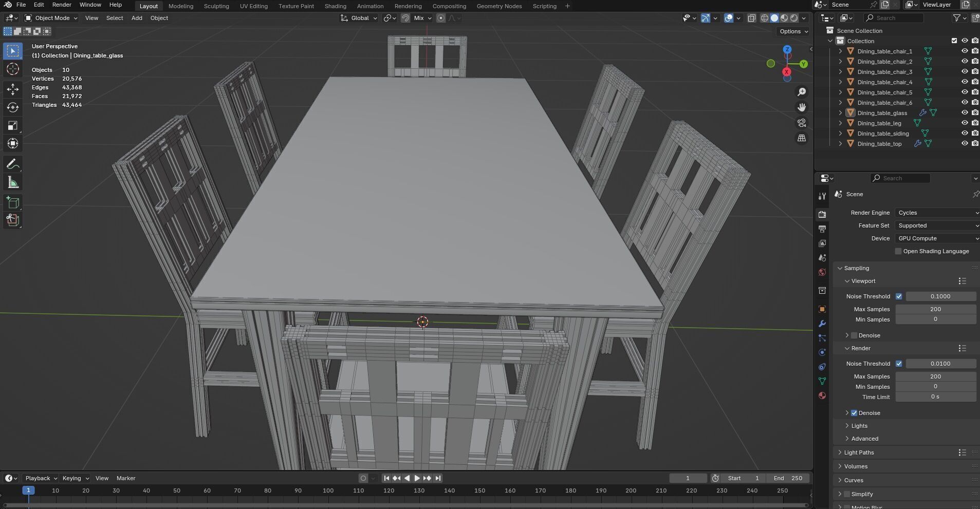Dining set CG1 3D model_9
