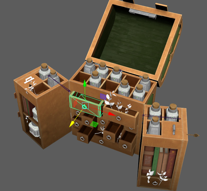 apothecary chest Alchemy herbs Storage Box medicine powder Low-poly 3D model_3