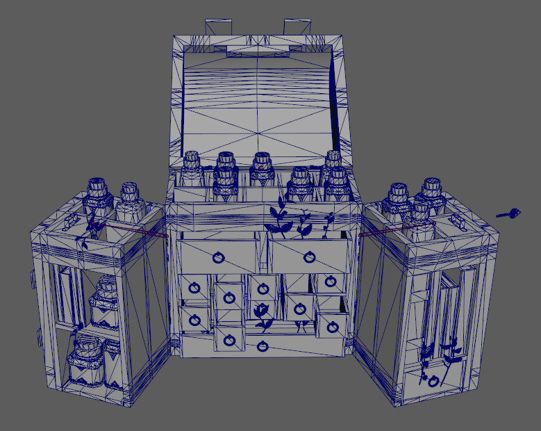 apothecary chest Alchemy herbs Storage Box medicine powder Low-poly 3D model_6