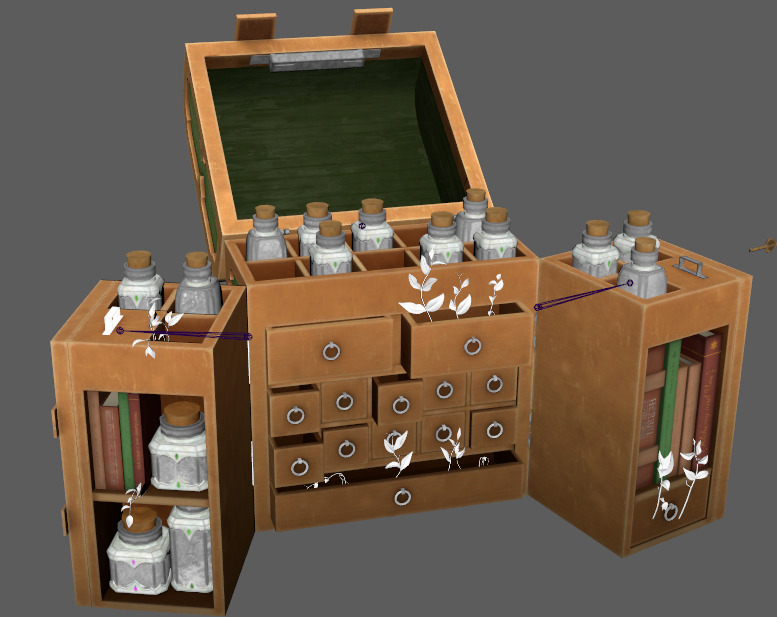 apothecary chest Alchemy herbs Storage Box medicine powder Low-poly 3D model_5