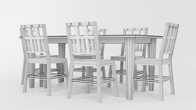 Dining set CG2 3D model 7