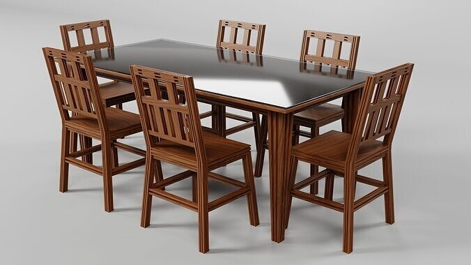 Dining set CG2 3D model 6
