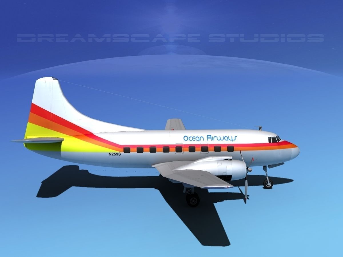 Martin 202 Ocean Airways 3D model_10