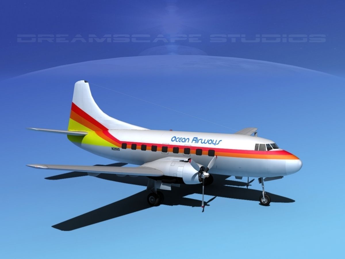 Martin 202 Ocean Airways 3D model_4