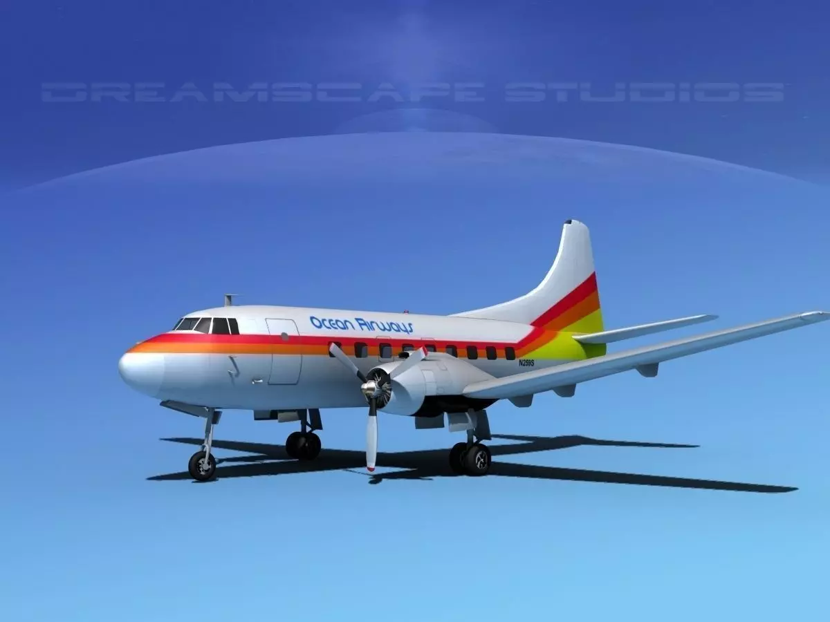 Martin 202 Ocean Airways 3D model_0
