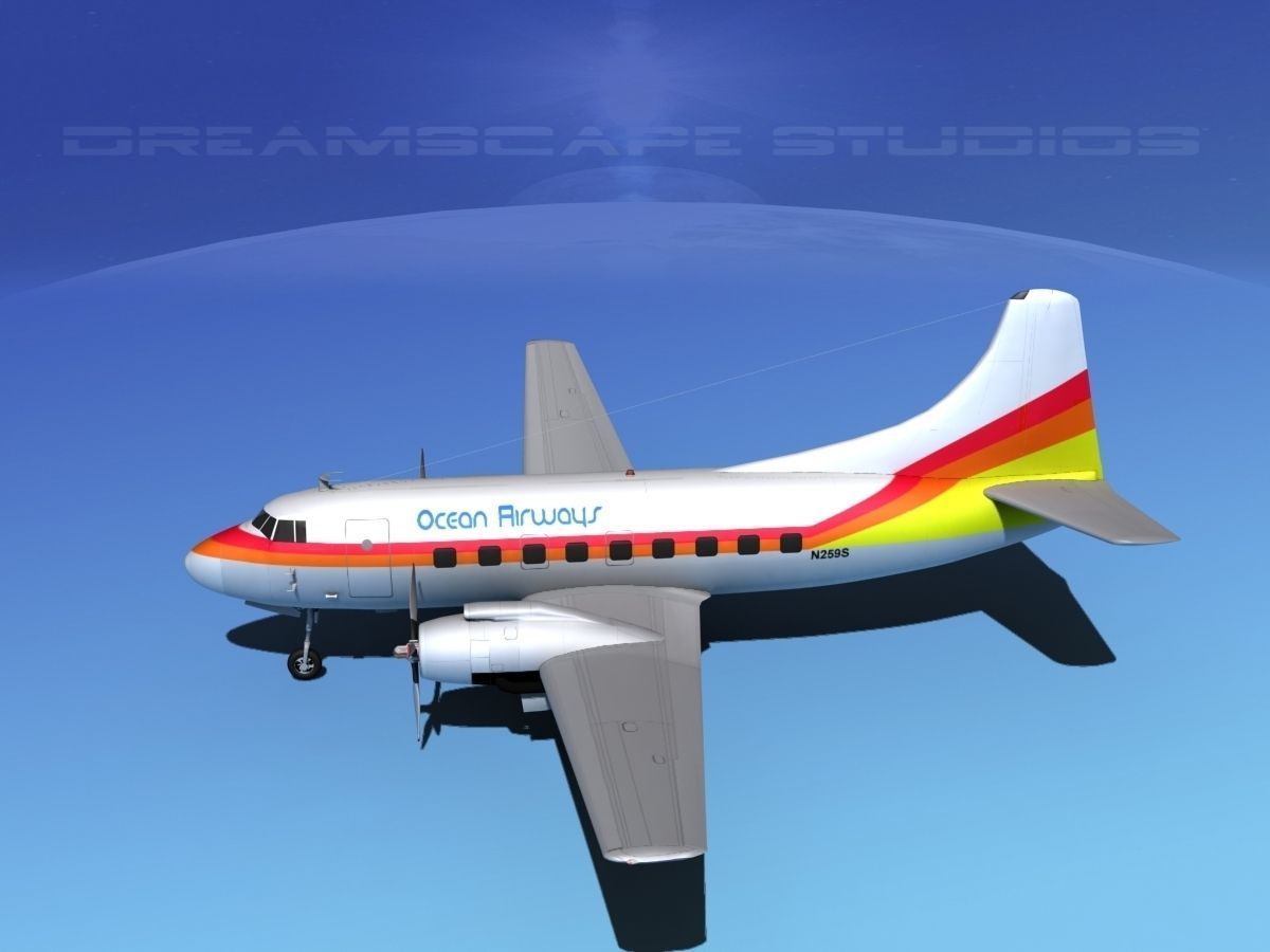 Martin 202 Ocean Airways 3D model_11