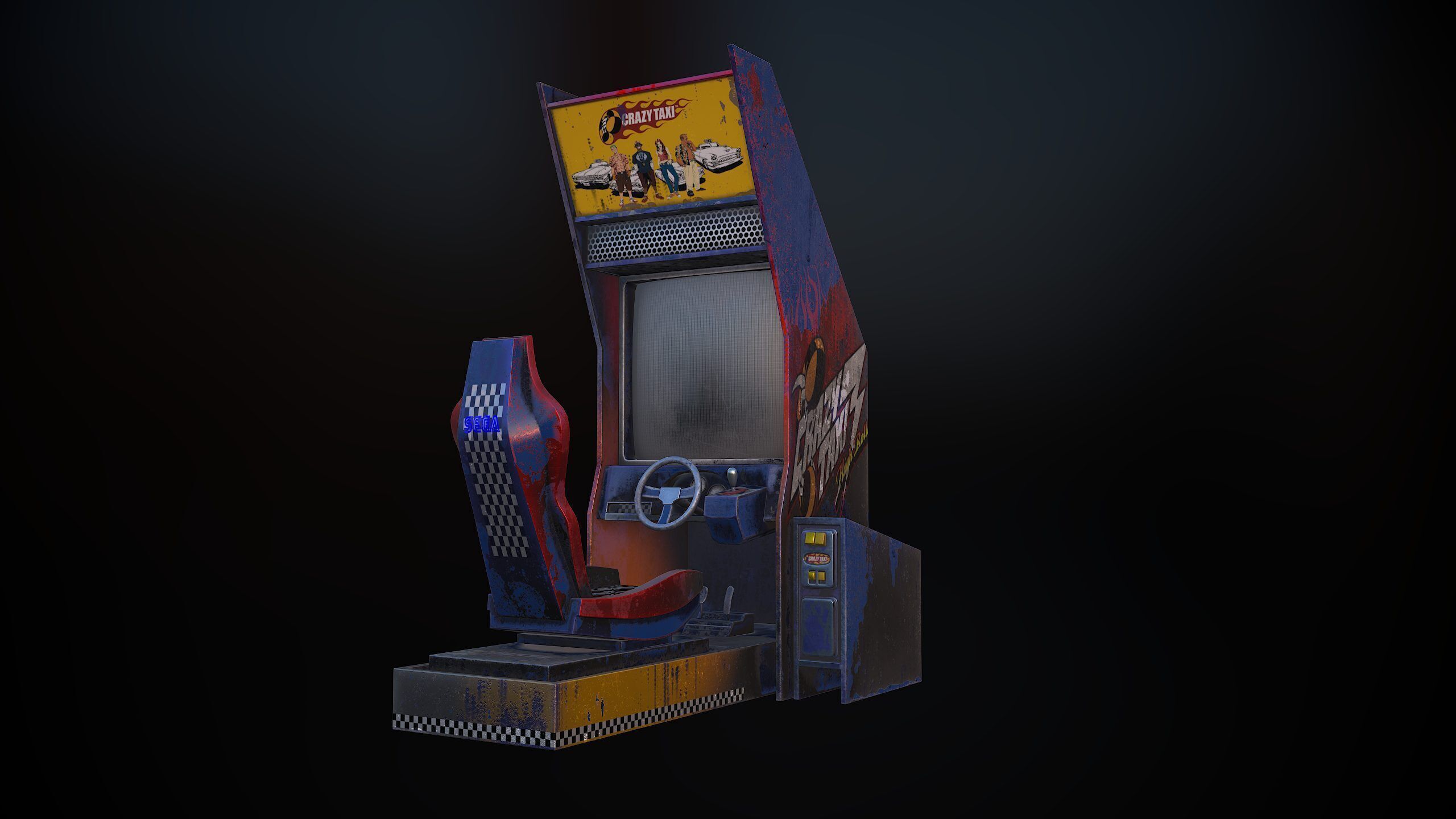 arcade game machine Low-poly 3D model_1