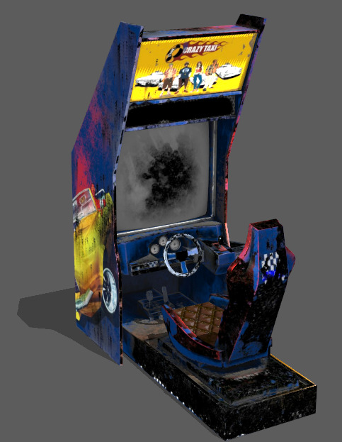 arcade game machine Low-poly 3D model_4