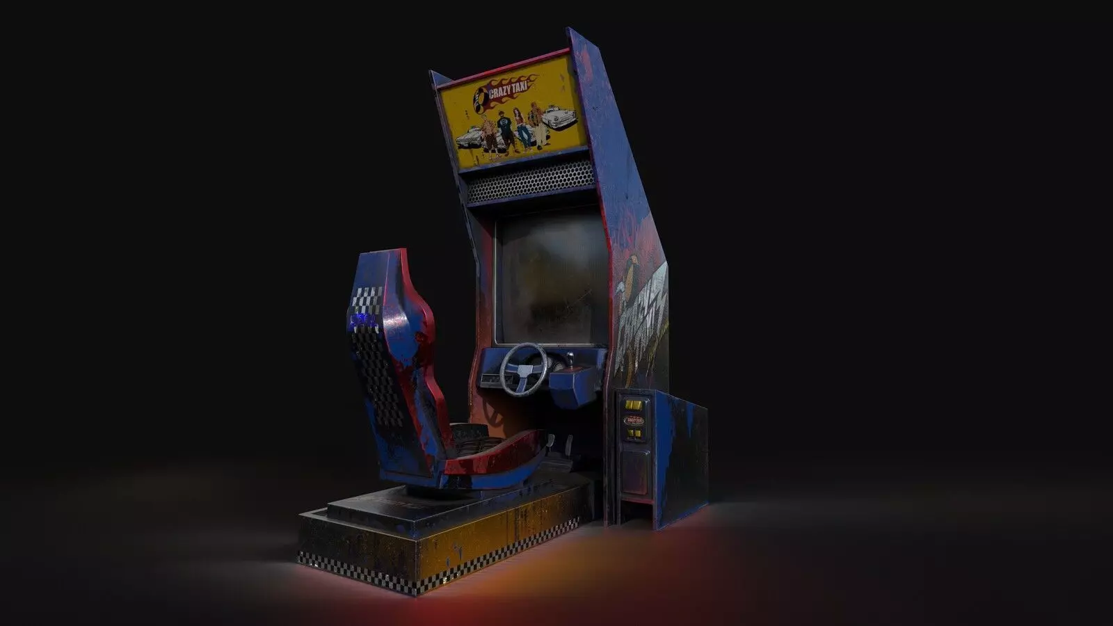 arcade game machine Low-poly 3D model_0