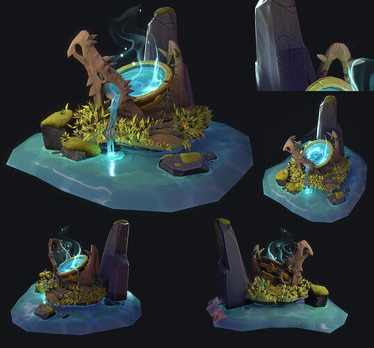 Spring of Life Resurrection Point The Land of Healing Low-poly 3D model