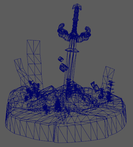 Underwater Stone Sword Low-poly 3D model_11