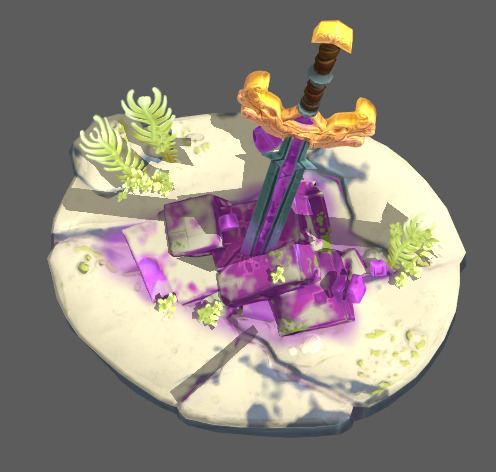 Underwater Stone Sword Low-poly 3D model_6